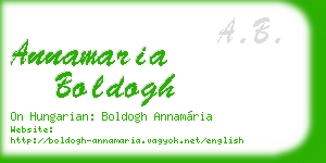 annamaria boldogh business card